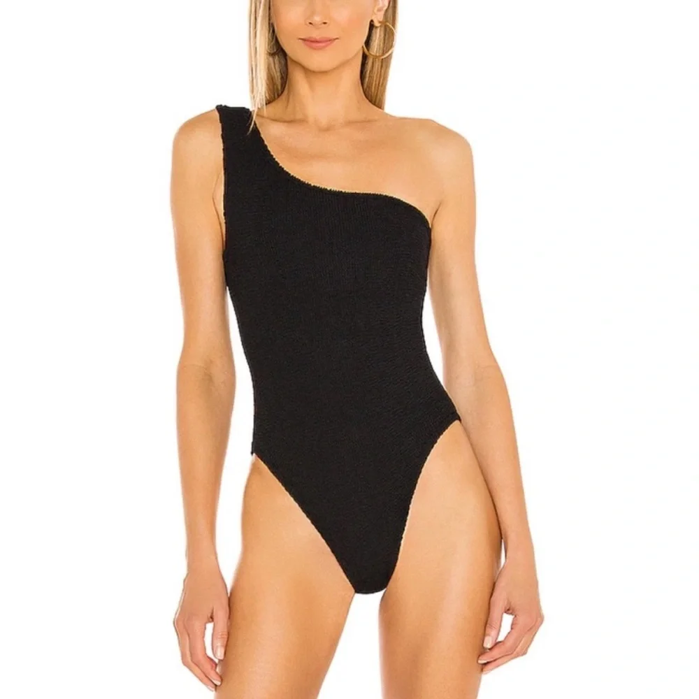 NWT Hunza G nancy one shoulder one piece in black - Picture 1 of 7